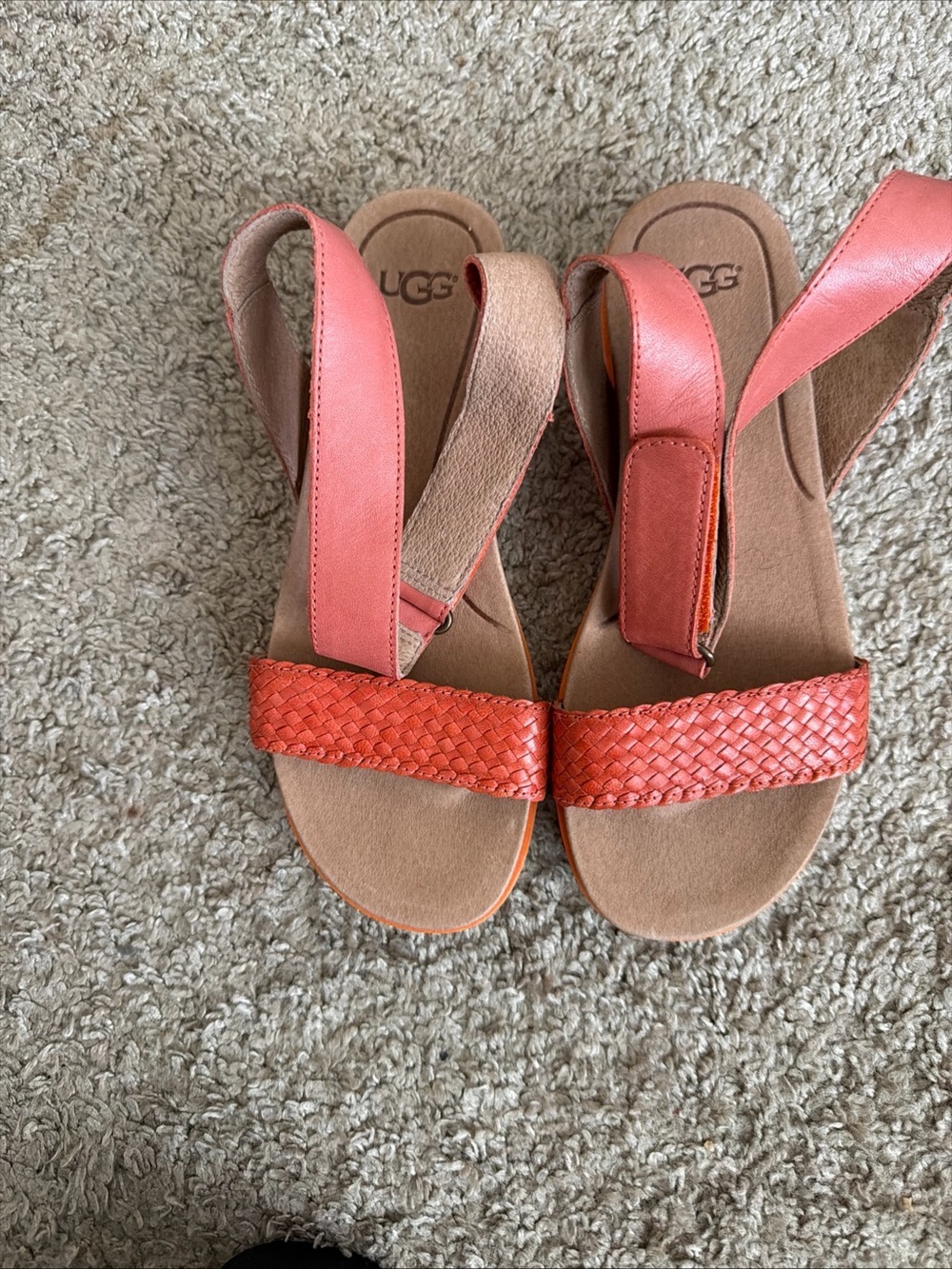 UGG Coral Braided Front Strap Slingback Sandals